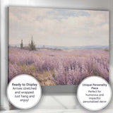 Soft Lilac Heather Field Misty Countryside Landscape Canvas Wall Art Print Decor Picture Ready to Hang