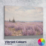 Soft Lilac Heather Field Misty Countryside Landscape Canvas Wall Art Print Decor Picture Ready to Hang