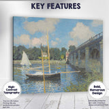 Impressionist Riverside Bridge Sailboat Summer Landscape Canvas Wall Art Print Decor Picture Ready to Hang