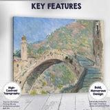 Impressionist Stone Arch Bridge Mediterranean Village Landscape Canvas Wall Art Print Decor Picture Ready to Hang