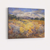 Golden Wildflower Meadow Mountain Watercolour Landscape Canvas Wall Art Print Decor Picture Ready to Hang
