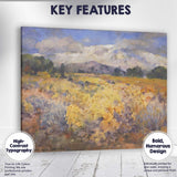 Golden Wildflower Meadow Mountain Watercolour Landscape Canvas Wall Art Print Decor Picture Ready to Hang