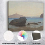 Peaceful Coastal Bay Rocky Shore Seascape Painting Canvas Wall Art Print Decor Picture Ready to Hang