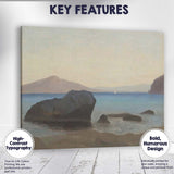 Peaceful Coastal Bay Rocky Shore Seascape Painting Canvas Wall Art Print Decor Picture Ready to Hang