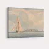 Classic Sailing Yacht Coastal Seascape Watercolour Painting Canvas Wall Art Print Decor Picture Ready to Hang