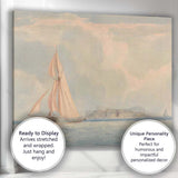 Classic Sailing Yacht Coastal Seascape Watercolour Painting Canvas Wall Art Print Decor Picture Ready to Hang