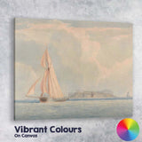 Classic Sailing Yacht Coastal Seascape Watercolour Painting Canvas Wall Art Print Decor Picture Ready to Hang