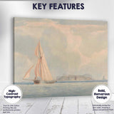Classic Sailing Yacht Coastal Seascape Watercolour Painting Canvas Wall Art Print Decor Picture Ready to Hang