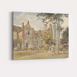 Elegant Victorian Manor House Garden Watercolour Canvas Wall Art Print Decor Picture Ready to Hang