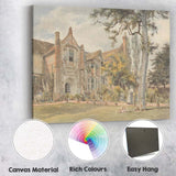 Elegant Victorian Manor House Garden Watercolour Canvas Wall Art Print Decor Picture Ready to Hang