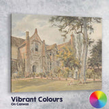 Elegant Victorian Manor House Garden Watercolour Canvas Wall Art Print Decor Picture Ready to Hang