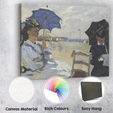Impressionist Ladies With Parasols Seaside Beach Scene Canvas Wall Art Print Decor Picture Ready to Hang