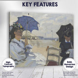 Impressionist Ladies With Parasols Seaside Beach Scene Canvas Wall Art Print Decor Picture Ready to Hang