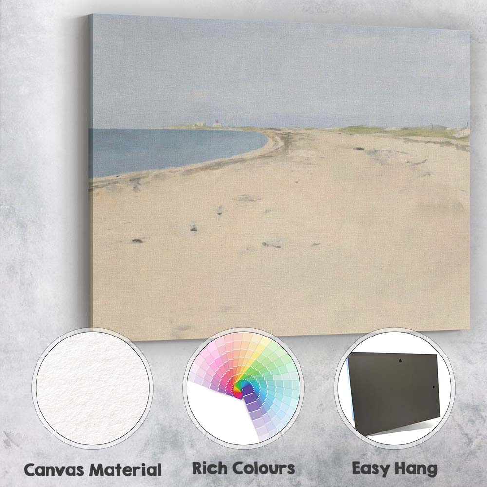 Minimalist Sandy Beach Coastal Dunes Landscape Painting Canvas Wall Art Print Decor Picture Ready to Hang