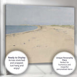 Minimalist Sandy Beach Coastal Dunes Landscape Painting Canvas Wall Art Print Decor Picture Ready to Hang