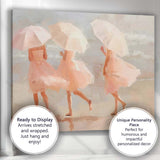Elegant Women With White Parasols Soft Pastel Beach Scene Canvas Wall Art Print Decor Picture Ready to Hang