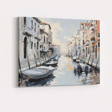 Venetian Canal Boats European Cityscape Impressionist Painting Canvas Wall Art Print Decor Picture Ready to Hang