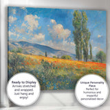 Impressionist Wildflower Meadow Poppy Field Mountain Landscape Canvas Wall Art Print Decor Picture Ready to Hang