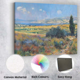 Panoramic Countryside Lake Mountain Vista Impressionist Landscape Canvas Wall Art Print Decor Picture Ready to Hang