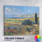 Panoramic Countryside Lake Mountain Vista Impressionist Landscape Canvas Wall Art Print Decor Picture Ready to Hang