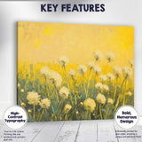 Golden Dandelion Wildflower Meadow Impressionist Botanical Landscape Canvas Wall Art Print Decor Picture Ready to Hang