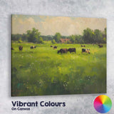 Peaceful Countryside Cow Pasture Rural Farm Landscape Canvas Wall Art Print Decor Picture Ready to Hang