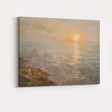 Soft Misty Coastal Sunset Calm Sea Horizon Canvas Wall Art Print Decor Picture Ready to Hang