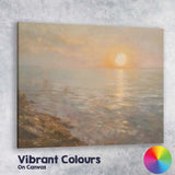 Soft Misty Coastal Sunset Calm Sea Horizon Canvas Wall Art Print Decor Picture Ready to Hang