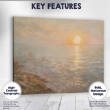 Soft Misty Coastal Sunset Calm Sea Horizon Canvas Wall Art Print Decor Picture Ready to Hang