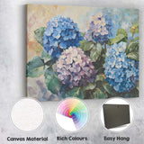 Blue Pink Hydrangea Bloom Botanical Floral Painting Canvas Wall Art Print Decor Picture Ready to Hang