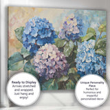 Blue Pink Hydrangea Bloom Botanical Floral Painting Canvas Wall Art Print Decor Picture Ready to Hang