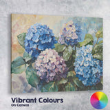 Blue Pink Hydrangea Bloom Botanical Floral Painting Canvas Wall Art Print Decor Picture Ready to Hang