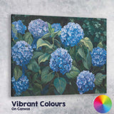 Elegant Blue Hydrangea Blossoms Botanical Garden Canvas Wall Art Print Decor Picture Ready to Hang