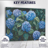 Elegant Blue Hydrangea Blossoms Botanical Garden Canvas Wall Art Print Decor Picture Ready to Hang