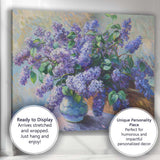 Purple Lilac Bouquet In Ceramic Vase Impressionist Floral Still Life Canvas Wall Art Print Decor Picture Ready to Hang