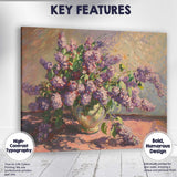 Lavender Lilac Bouquet In Glass Vase Impressionist Floral Still Life Canvas Wall Art Print Decor Picture Ready to Hang