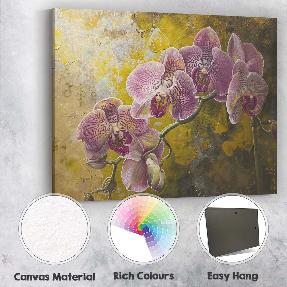 Purple Phalaenopsis Orchid Bloom Botanical Floral Artwork Canvas Wall Art Print Decor Picture Ready to Hang