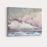 Soft Pastel Abstract Mountain Landscape Coastal Seascape Canvas Wall Art Print Decor Picture Ready to Hang