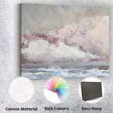 Soft Pastel Abstract Mountain Landscape Coastal Seascape Canvas Wall Art Print Decor Picture Ready to Hang
