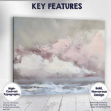Soft Pastel Abstract Mountain Landscape Coastal Seascape Canvas Wall Art Print Decor Picture Ready to Hang