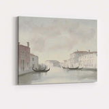 Minimalist Venice Canal Gondolas Soft Neutral Cityscape Canvas Wall Art Print Decor Picture Ready to Hang