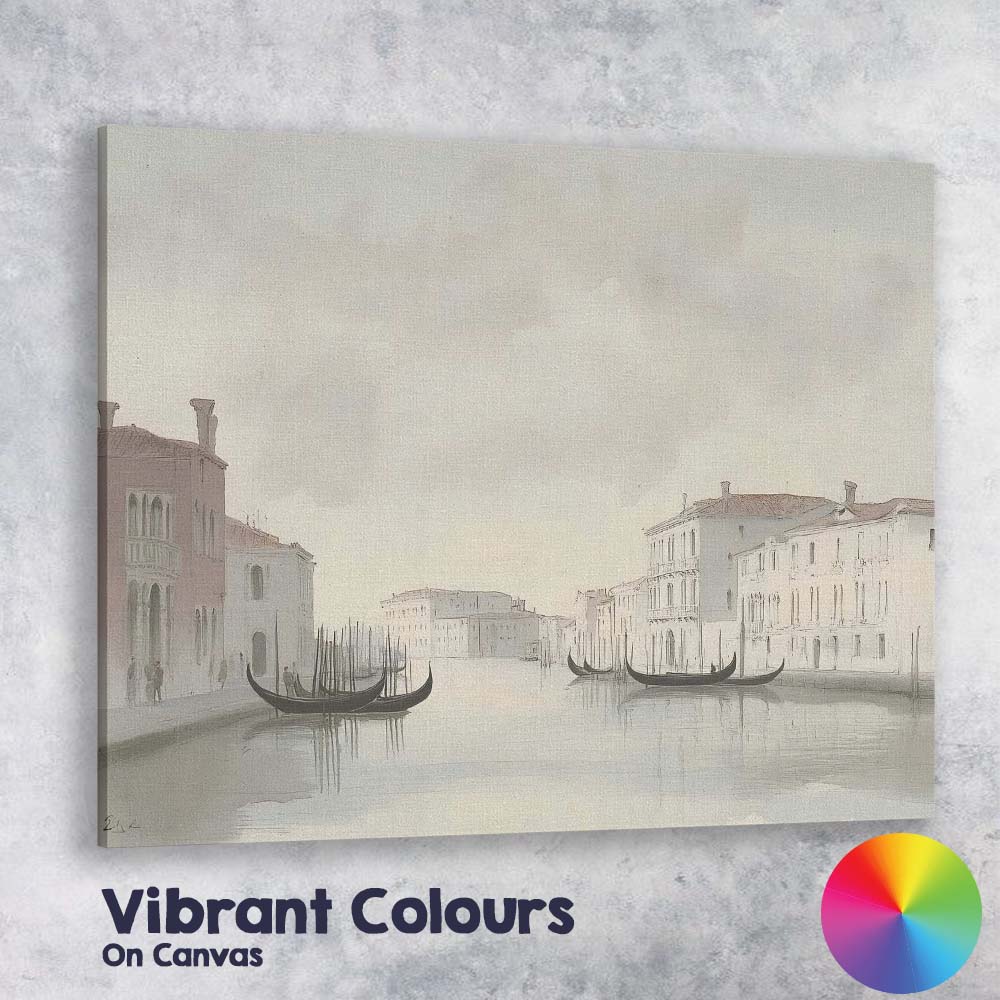 Minimalist Venice Canal Gondolas Soft Neutral Cityscape Canvas Wall Art Print Decor Picture Ready to Hang