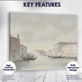 Minimalist Venice Canal Gondolas Soft Neutral Cityscape Canvas Wall Art Print Decor Picture Ready to Hang