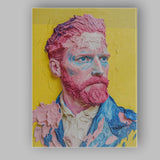 Colourful Textured Vincent Van Gogh Inspired Portrait Canvas Wall Art Print Decor Picture Ready to Hang