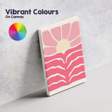 Abstract Pink Floral Sunrise Scandinavian Minimalist Canvas Wall Art Print Decor Picture Ready to Hang