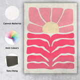 Abstract Pink Floral Sunrise Scandinavian Minimalist Canvas Wall Art Print Decor Picture Ready to Hang