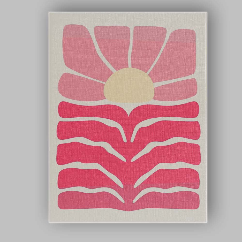 Abstract Pink Floral Sunrise Scandinavian Minimalist Canvas Wall Art Print Decor Picture Ready to Hang