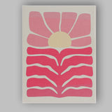 Abstract Pink Floral Sunrise Scandinavian Minimalist Canvas Wall Art Print Decor Picture Ready to Hang