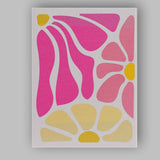 Abstract Pink Yellow Organic Shapes Mid Century Modern Canvas Wall Art Print Decor Picture Ready to Hang