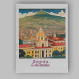 Bogota Colonial Cathedral Mountain Skyline Travel Poster Canvas Wall Art Print Decor Picture Ready to Hang